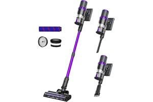 syvio 33Kpa Cordless Vacuum Cleaner with Digital Touchscreen, Lightweight Handheld Stick Vacuum, Auto Mode 30-60Min Runtime 60dB 5 Filtration Deep Clean for Pet Hair Hardfloor Carpet,C10 PRO