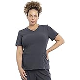 Cherokee Euphoria Women Scrubs Top V-Neck CK786A, S, Pewter