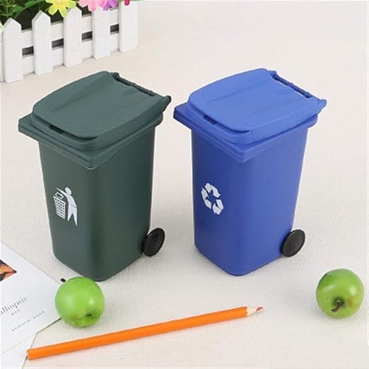Juego de 2 cajas de basura creativas para escritorio y caja de