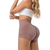 LEZSHOOU Butt Lifting Shapewear Shorts for Women with Hip Pads, High Waisted Body Shaper Panties Tummy Control