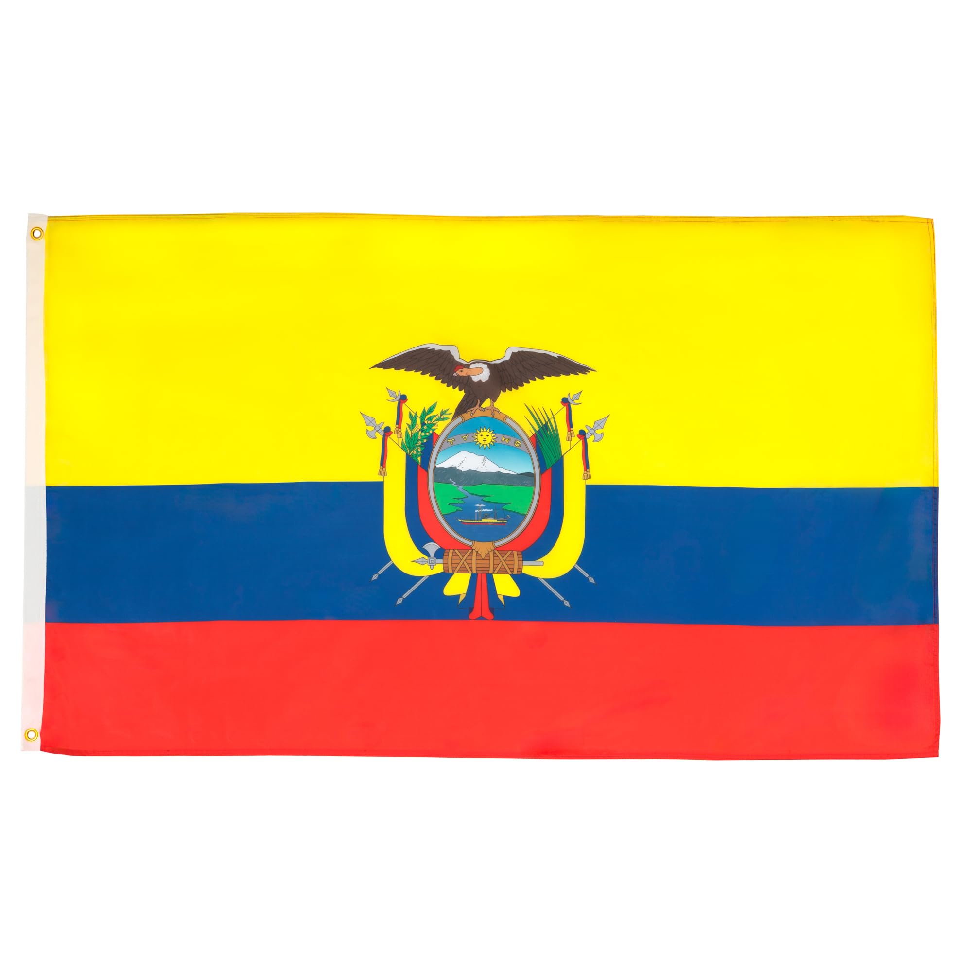 AZ FLAG - Ecuador Flag - 2x3 Ft - 100D Polyester Ecuadorian Banner with Two Metal Grommets - Fade Resistant - Vivid Colors - 2' x 3' Feet - 90x60 Cm