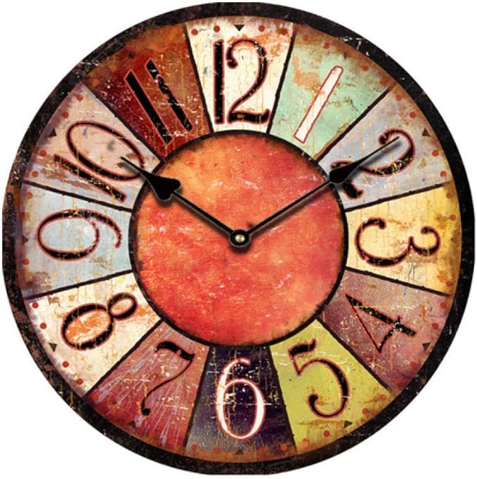 YXZQ Wanduhr Vintage Holz dekorative Quarzuhren Round Mute Home Office