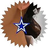 Vacaonio Boho Acrylic Star Dangle Earrings Celestial Star Earrings Blue Star Drop Earrings Luck Star Hook Earrings Shooting Star Earrings Jewelry for Women