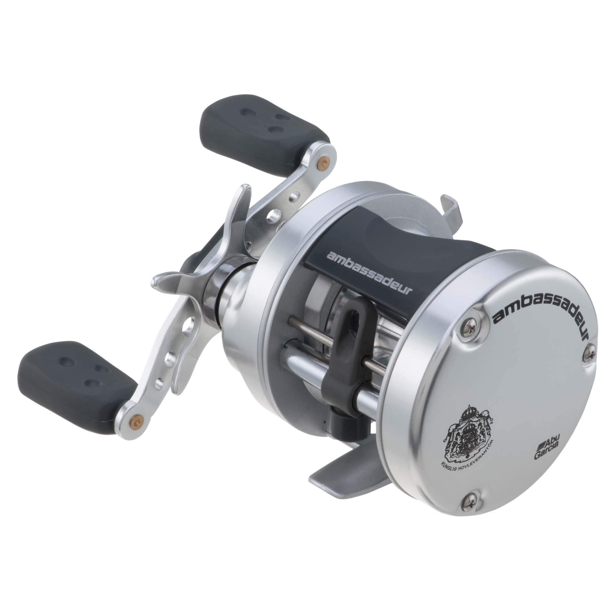 Abu Garcia Ambassadeur S Conventional Reel, Size 5500 (1292732), 1 Stainless Steel Ball Bearings + 1 Roller Bearing, Synthetic Star Drag, Max of 11lb | 4.9kg,Silver