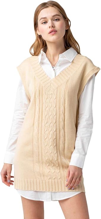 Cable knit vest dress Clearance