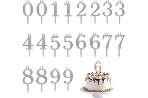 20pcs Reusable Number Candle Holders Set, Metal Birthday Cake Toppers Holders with Numbers 0-9 for Anniversary Wedding Party 