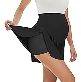 POSHGLAM Women's Maternity Flowy Shorts Over Belly Workout Causal Comfy Stretchy Summer Shorts