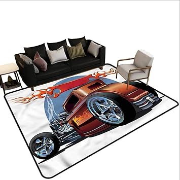 Amazon Com Cars Floor Mat Kitchen Long Carpet 64 X 96 Cartooon