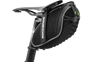 ROCKBROS Bike Seat Bag, Bicycle Saddle Bag Under Seat 3D Shell Cycling Seat Pack for Mountain Road Bikes Black