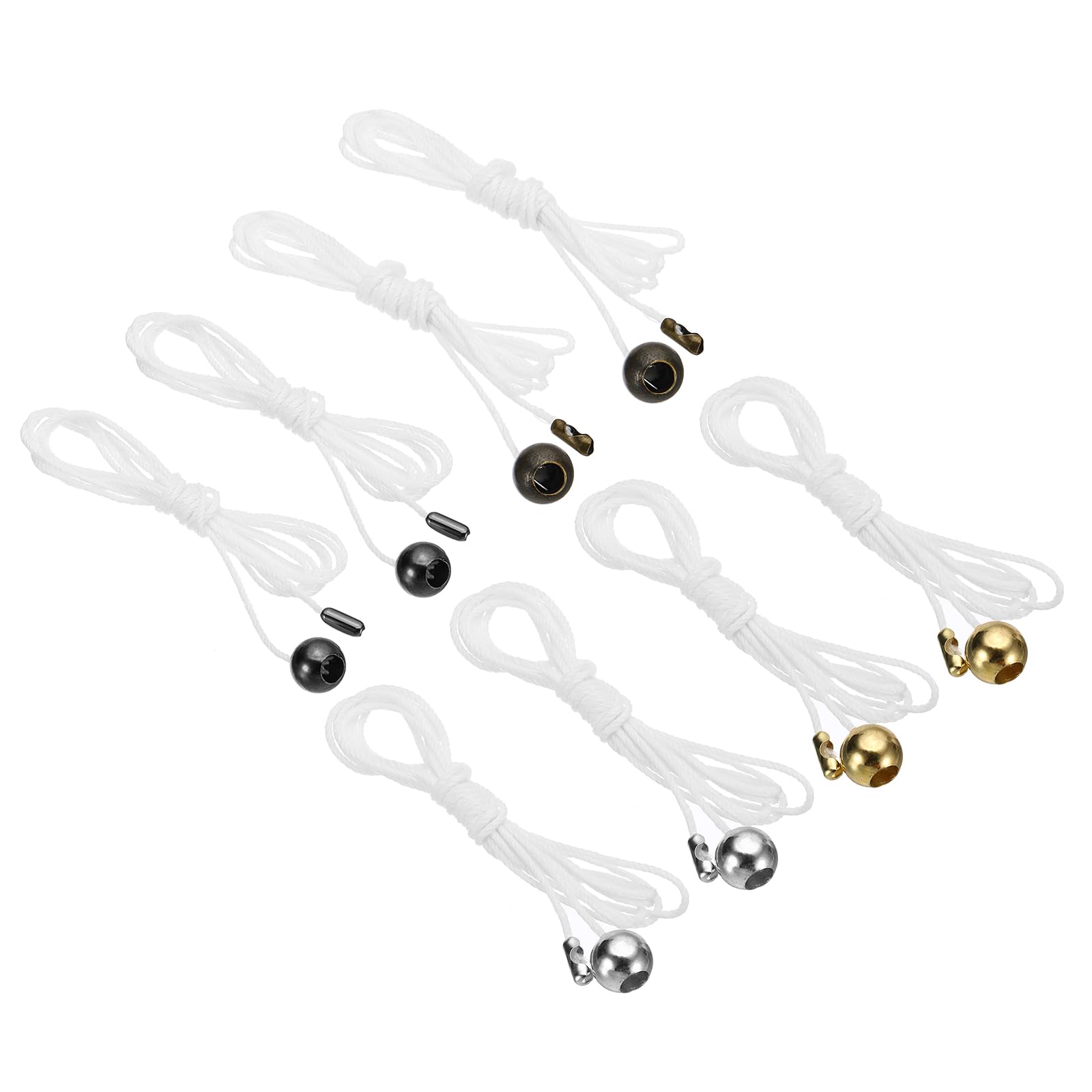 PATIKIL 1.5M 4.9ft Ceiling Pull Chain, 8 Pcs Pulls String Extender with Ball Pendant for Fan Light Chandelier Table Lamp Pulling Switch, 4 Colors