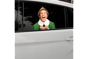 Arosche Christmas Buddy The Elf Car Decorations Buddy The Elf Excited Screaming Funny Car Stickers Window Decal Wall Art Removable Vinyl Holiday Decor for Indoor Outdoor Car, Window, Wall, Door