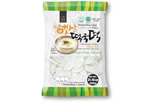 UNHA'S ASIAN SNACK BOX Korean Sliced Rice Cakes – Chewy Tteok for Tteokbokki and Tteokguk, Vegan, Gluten-Free, Non-GMO, 21.16 oz (3 x 7.05 oz Bags), 1 Pack