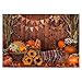 Funnytree 7x5ft Fall Thanksgiving Photography Backdrop Rustic Wooden Floor Barn Harvest Background Autumn Pumpkins Maple Leaves Sunflower Baby Portrait Party Decoration Photo Studio Booth Props primary