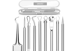 5PCS Blackhead Remover Comedone Extractor, Curved Blackhead Tweezers Kit, Professional Stainless Pimple Acne Blemish Removal Tools Kit for Manual
