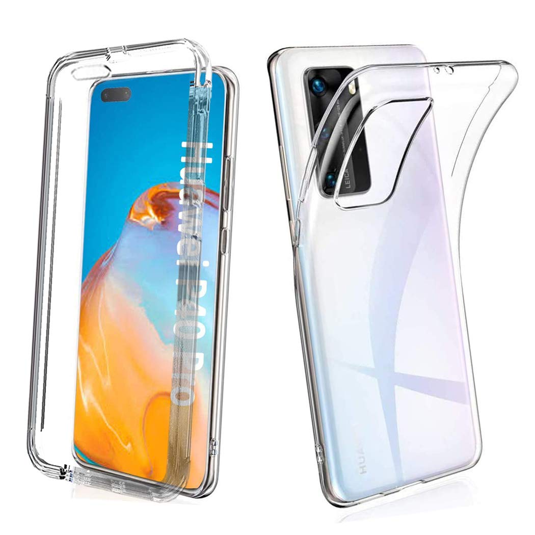 GAPlus Huawei P40 Pro ELS-NX9, ELS-N04 6.58" Case, Huawei P40 Pro Front and Back Case, Transparent Clear Fully Protection PC Hard Soft Cover Bumper Shockproof For Huawei P40 Pro