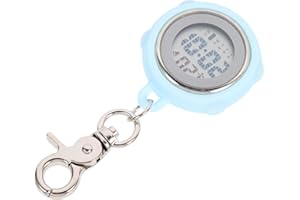 Milisten Digital Hanging Pocket Watch with Key Buckle Clip on Nurse Fob Watch for Students and Nurses