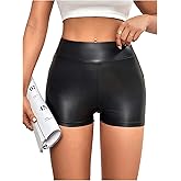 Milumia Women's Y2k Faux PU Leather Mini Shorts Legging High Waisted Skinny Party Club Hot Pants