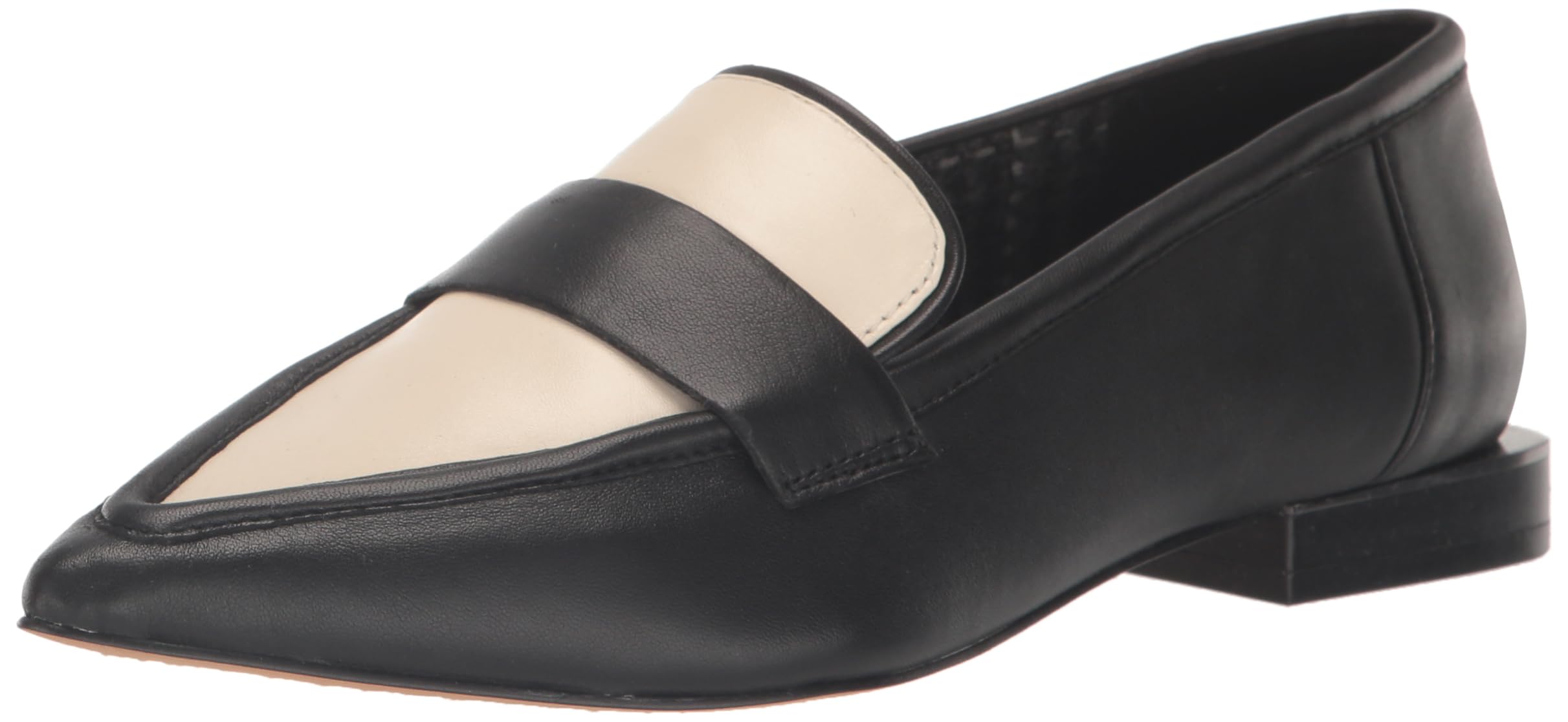 Vince Camuto Women’s Calentha Casual Loafer Flat, Black Creamy, 8