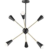 26" Wide Black 6-Light LED Pendant Light