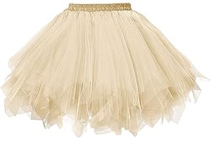 MIZHOME Womens Soild Color Tutu Skirt Layered Tulle Skirt Adult Halloween Costumes