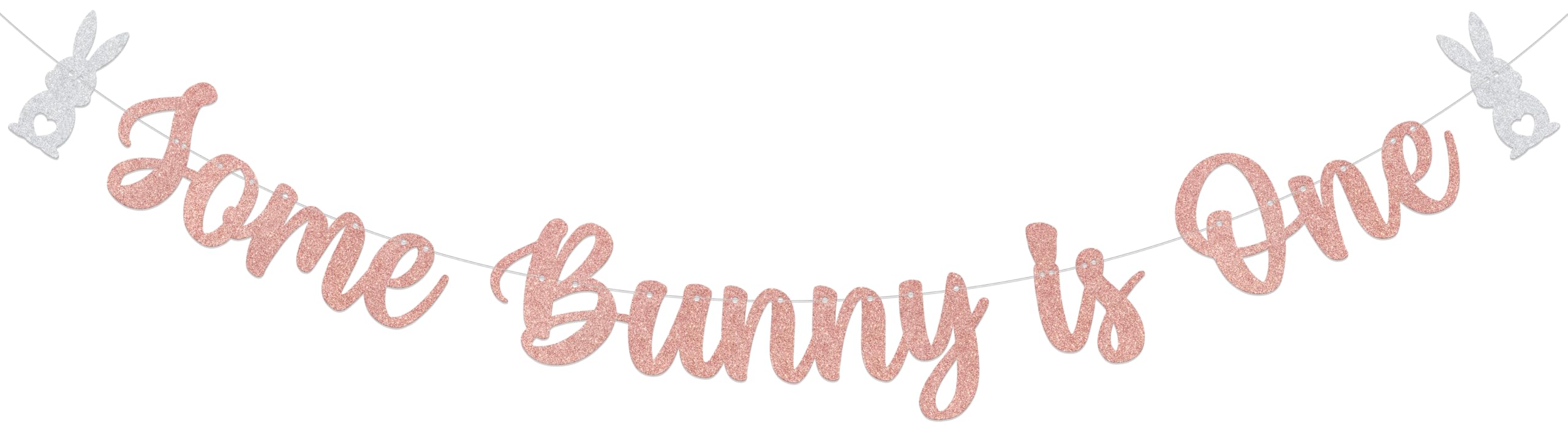 ZCXVC Some Bunny is One Banner Easter 1st Birthday Decor First Birthday Party Supply Decorations Rose Gold Glitter