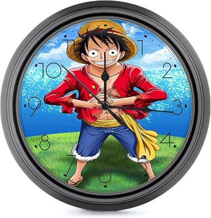 Amazon Co Jp ワンピースモンキー D ルフィファッション漫画アニメーションゲームヨーロピアンスタイルの掛け時計クラシックな掛け時計は アートキッチン オフィス レトロな掛け時計 家の装飾フレームレスサイレント卓上時計を邪魔しません ホーム キッチン