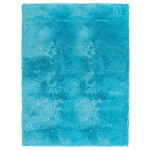 LOCHAS Ultra Soft Indoor Area Rugs Thick Fluffy Living Room Carpets Suitable for Children Bedroom Home Decor Nursery Rugs 4' x 5.3' (Blue)