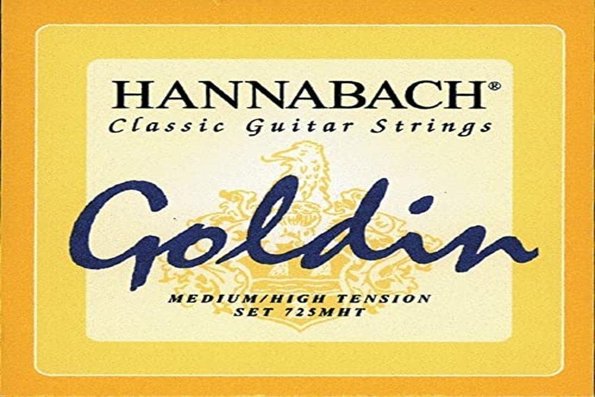 Hannabach Classical Guitar Strings Series 725 Medium/High Tension Goldin - 3 String Treble Set Carbon - 7258MHTC