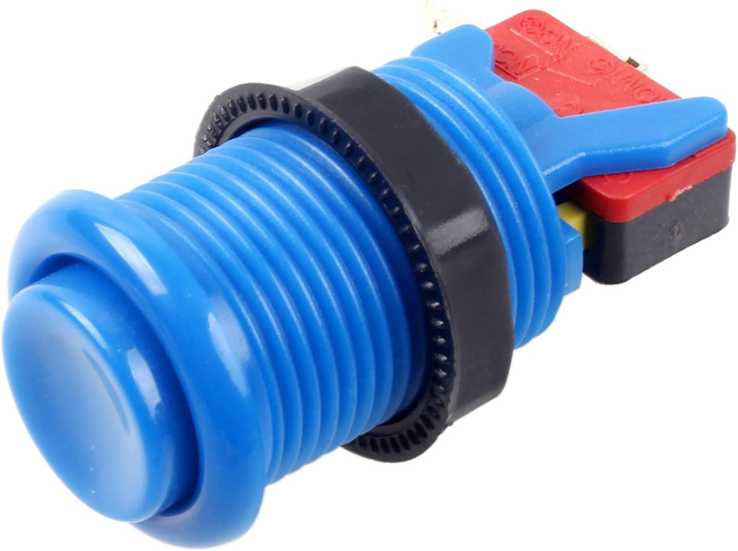 EG STARTS 6x American Style Standard Arcade Buttons Switchable Happ Type 30mm Push Button 187" (4.8mm) terminal for Jamma Mame Kit Parts (Blue) - Image 3