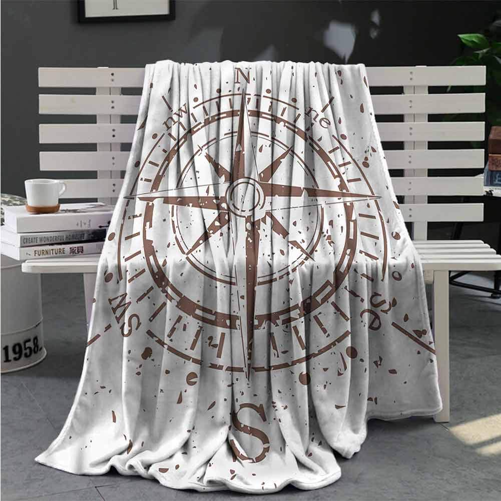 nooweihome Compass Heavy Blanket Retro Paint Splashes Textured Solid Soft for Blanket 90"x70"