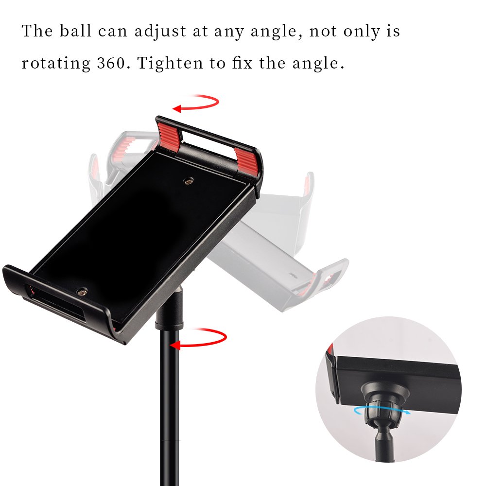 SHiZAK 360 Adjustable Gooseneck Tablet Phone Stand Cell Phone Holder, Flexible Long Lazy Arm Clip Clamp Phone Mount for iPad iPhone Series/Samsung Galaxy Series and More