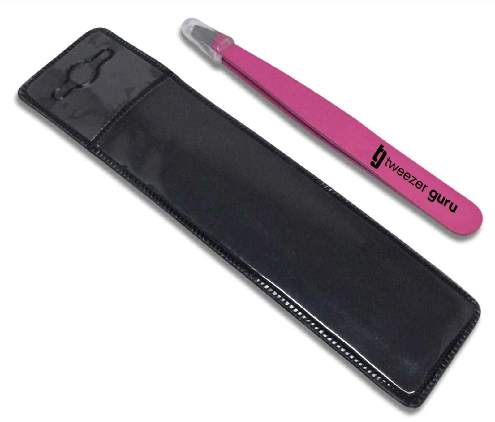 Pink Slant Tweezers | Tweezer Guru Professional Stainless Steel Slant Tip Tweezer - The Best Precision Eyebrow Tweezers For Your Daily Beauty Routine!