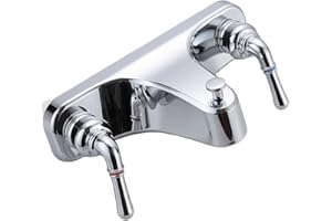 ZEPHYRJAZZ Mobile Home Center-Set Tub/Shower Faucet 8" Faucet Economical Two Handle Classic Tub and Shower Faucet Diverter (Chrome)