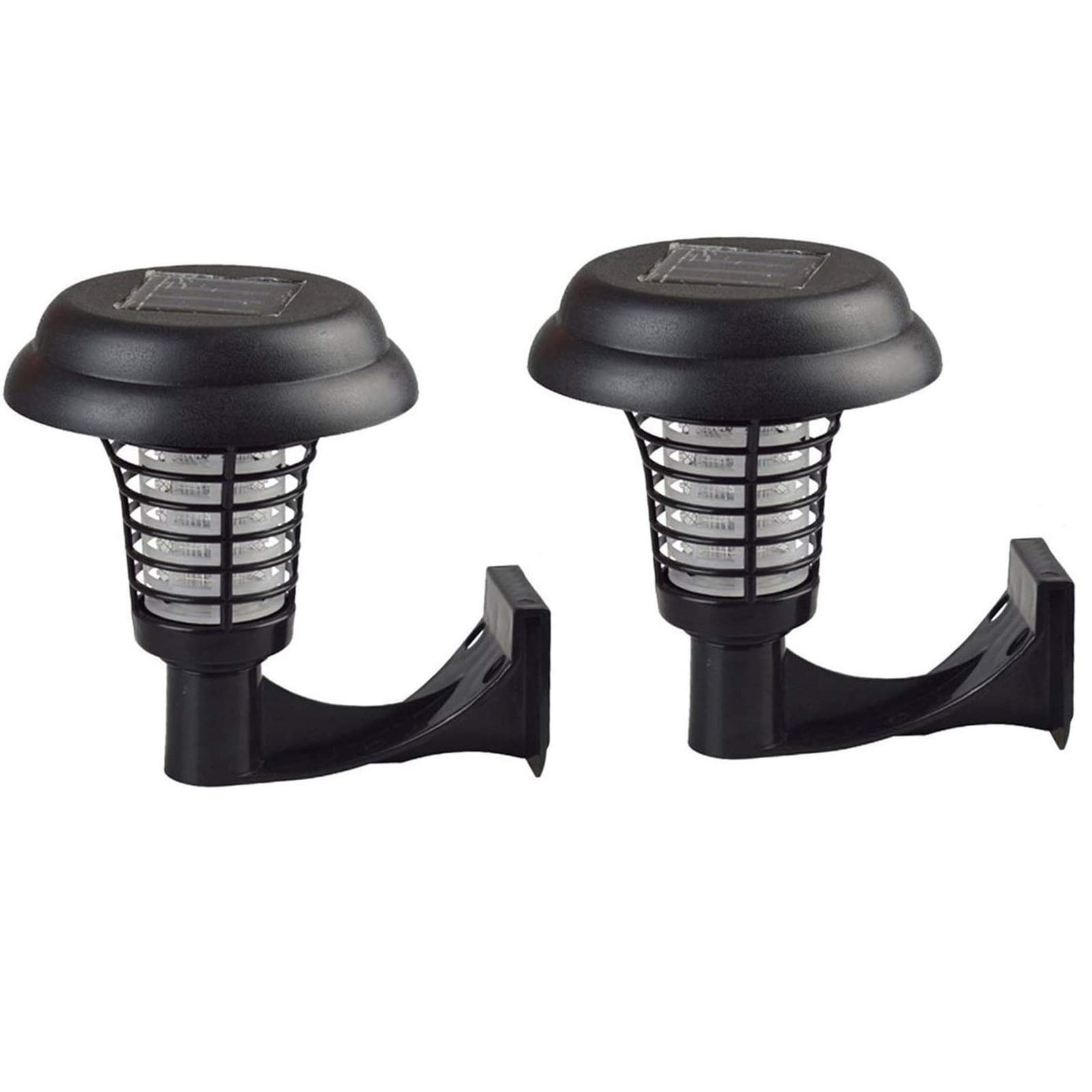 2 Pack Solar Wall Repellent Lights Outdoor,DINOWIN Mosquito Killer Lamp Electronic Insect Killer UV,2 Modes Insect Mosquito Worm Killer-Landscape Ground Pathway Garden Lighting (Wall UV light)
