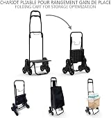 VOUNOT Folding Shopping Trolley 6 Wheels Stair Climbing 30L Black view 6