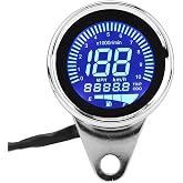 Universal Motorcycle Odometer LCD Digital Speedometer Tachometer Gauges with Night Light Fit for Most Popular 12V Motorbike