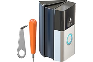 DUKOYB Adjustable (30 to 55 Degree) Video Doorbell Angle Mount, Compatible with Video Doorbell 1/2/3/4/(2020 Release)/Battery Doorbell/Plus, Widen Viewing Range Doorbell Corner Door Mount Wedge Kit (Black)