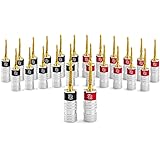 Sewell SilverbackSL Gold Pin Banana Plugs for Spring-Loaded Inputs, 12-Pack (SW-30006-12)
