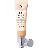 IT Cosmetics CC+ Nude Glow - Medium Coverage Foundation with SPF 40 & Brightening Glow Serum, Lightweight Skin Tint, 2% Niaci