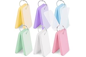 HEYPLACE 300PCS Blank Index Cards, Colored Flash Cards Study Cards with Binding Rings Note Cards for DIY School Office