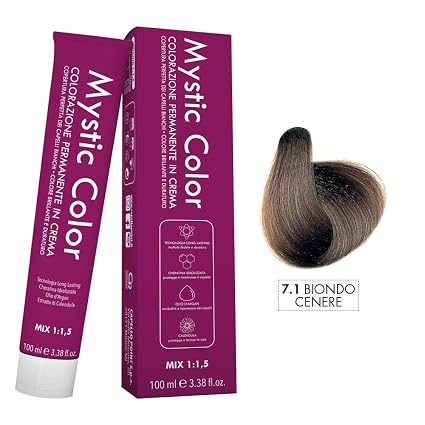 Mystic Color Biondo Cenere 71 Colorazione Professionale Permanente In Crema Con Olio Di Argan E Calendula Tinta Per Capelli Long Lasting