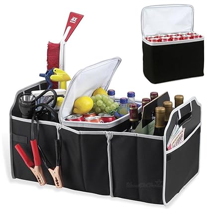 Bakaji Organizador para maletero coche 3 Secciones Trunk ...