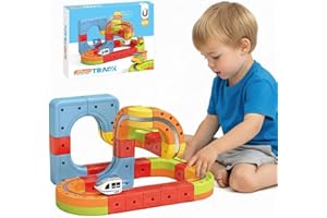 Electric Train Set,Flexible Race Track, 2026 New 3D Embedded Layouts Train Track Set for Kid, Gravity-Defying Motorized Car &