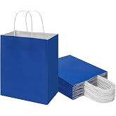 Toovip 100 Pack 8x4.75x10 Inch Medium Gold Kraft Paper Bags with
