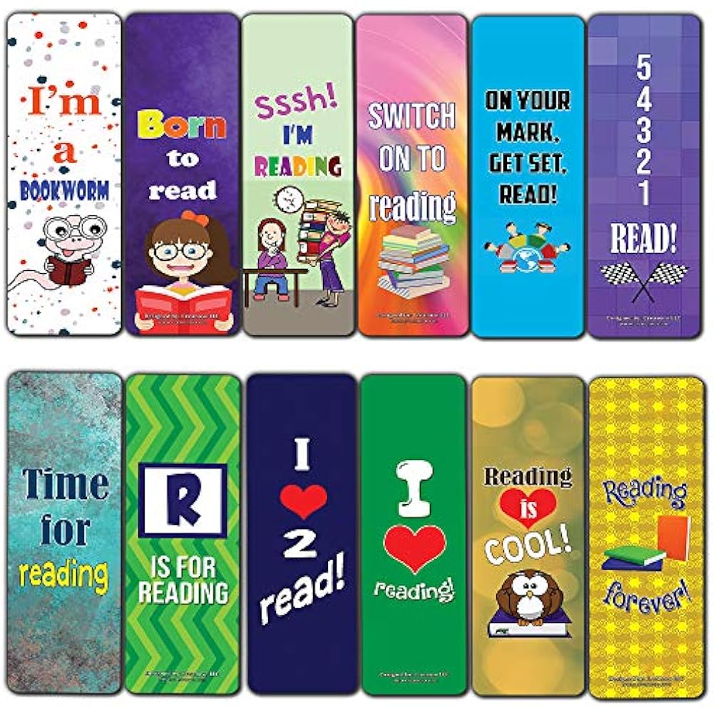 bookmarks for students cool reading theme 60 pack