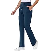 MIVEI Yoga Scrub Pants Women Straight Leg Scrub Pants with 5 Pockets Stretch Drawstring Ultra Soft Breathable Fabric Medical