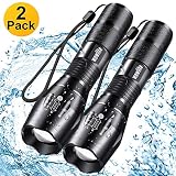Tactical Flashlight, Wowlite Ultra Bright LED Flashlight with 5 Light Modes & Adjustable Focus for Emergency Camping Hiking (2 pack)