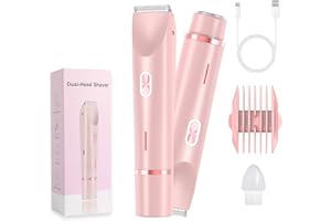 IAOLOSE 2025 New Electric Womens Shaver, 2-in-1 Women's Body Shaver, Bikini Electric Razor, Wet and Dry Use Body Trimmer for Home (Pink)