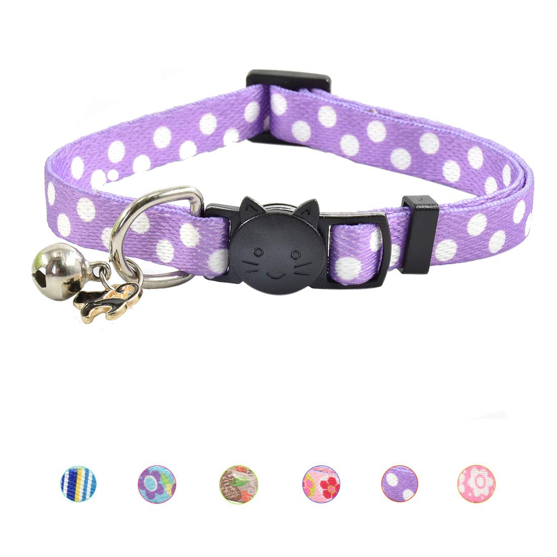 Mtliepte 2 Pcs Cat Collars Heart Bling Breakaway With Bell Nylon Adjustable For Kitty Nayancorporation Com