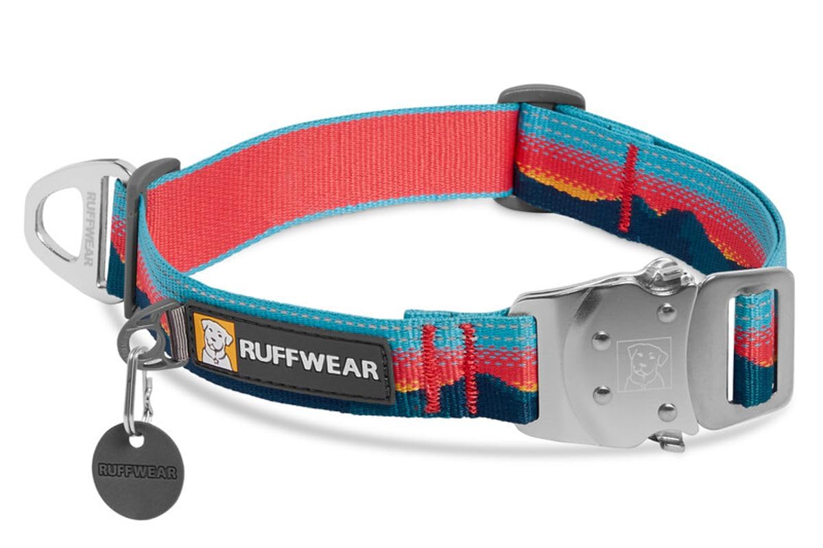 RUFFWEAR - Top Rope Dog Collar, Reflective Collar with Metal Buckle for Everyday Use, Sunset, 20"-26"
